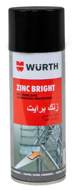 صورة SPRAY PAINT ZINC PERFECT METAL SURFACE WURTH - 400ML