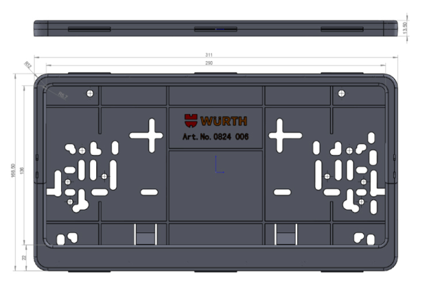 صورة License Number Plate Holder 302*152 mm WURTH