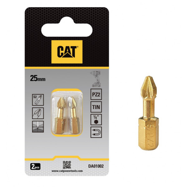 صورة Cat® 25mm Diamond Tip Torsion Screwdriver Bits PZ2 (Pack2)