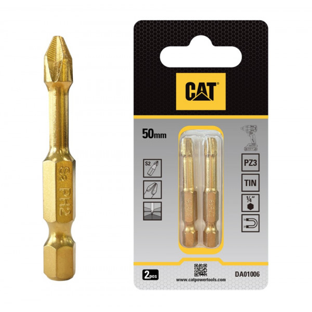 صورة Cat® 50mm Diamond Torsion Impact Screwdriver Bits PZ3(Pack2)