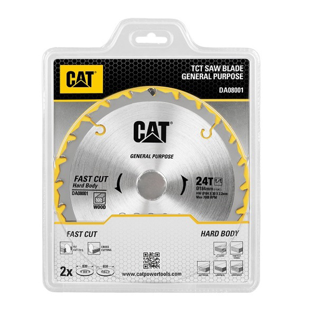 صورة Cat® TCT Circular Saw Blade 184mm*30mm*1.4*24T (Reduction Ring 16/20mm)