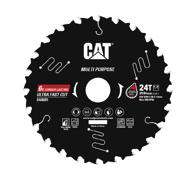 صورة Cat® Multipurpose TCT Blade Ø184mm (7-1/4”) 24T