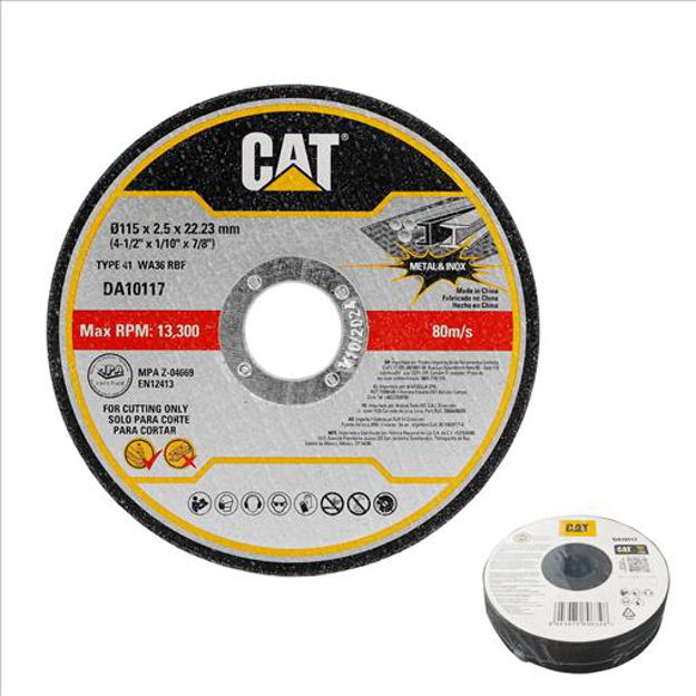 صورة Cat® 10 Pack FLAT METAL & INOX CUTTING WHEEL TI (115 x 2.5 x 22 mm) 4.5"