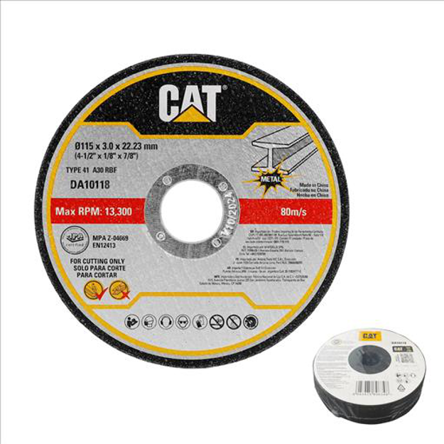 صورة Cat® 10 Pack FLAT METAL & INOX CUTTING WHEEL TI (115 x 3 x 22 mm) 4.5"