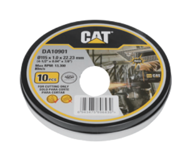 صورة Cat® 10 Pack ABBRASIVE FLAT METAL CUT WHEEL TI (125 x 1 x 22 mm) 5"